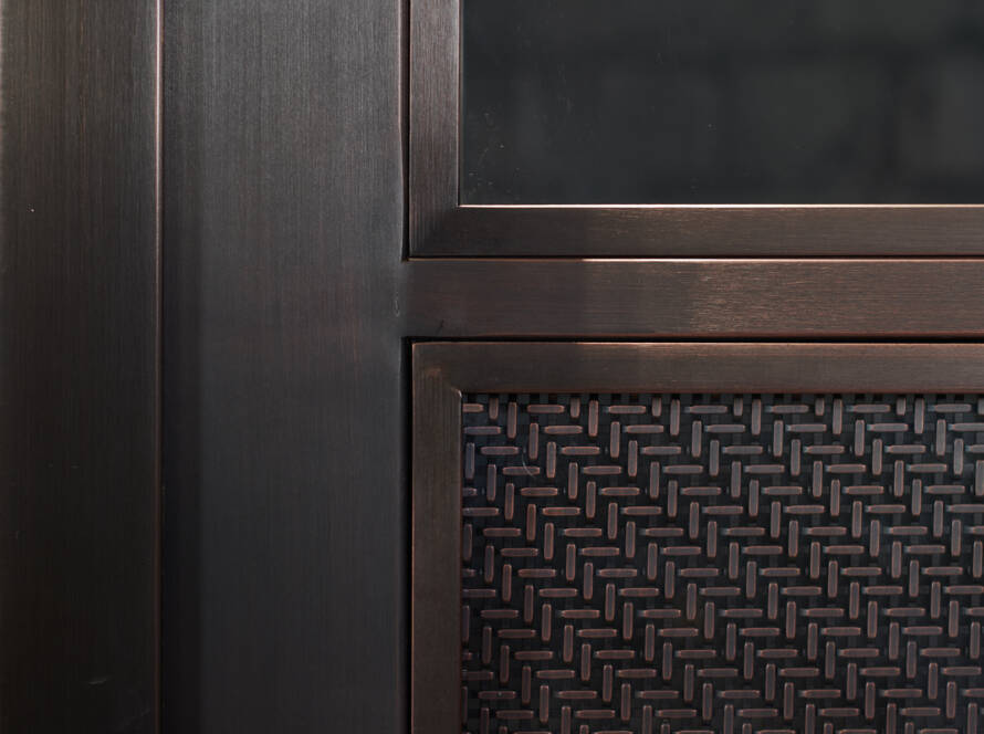 Antique Copper Doors with antique copper mesh