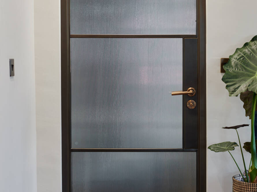 Antique Bronze Door with reeded glass